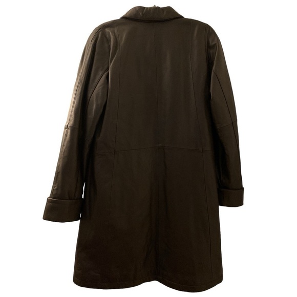 EXCELLED Leather coat. Vintage.Midi, Medium. rich brown. Excelled Collection - Picture 3 of 11